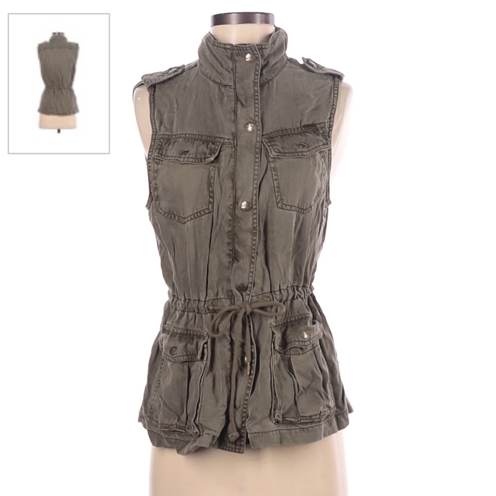 Max Jeans Army Green Utility Vest Size medium